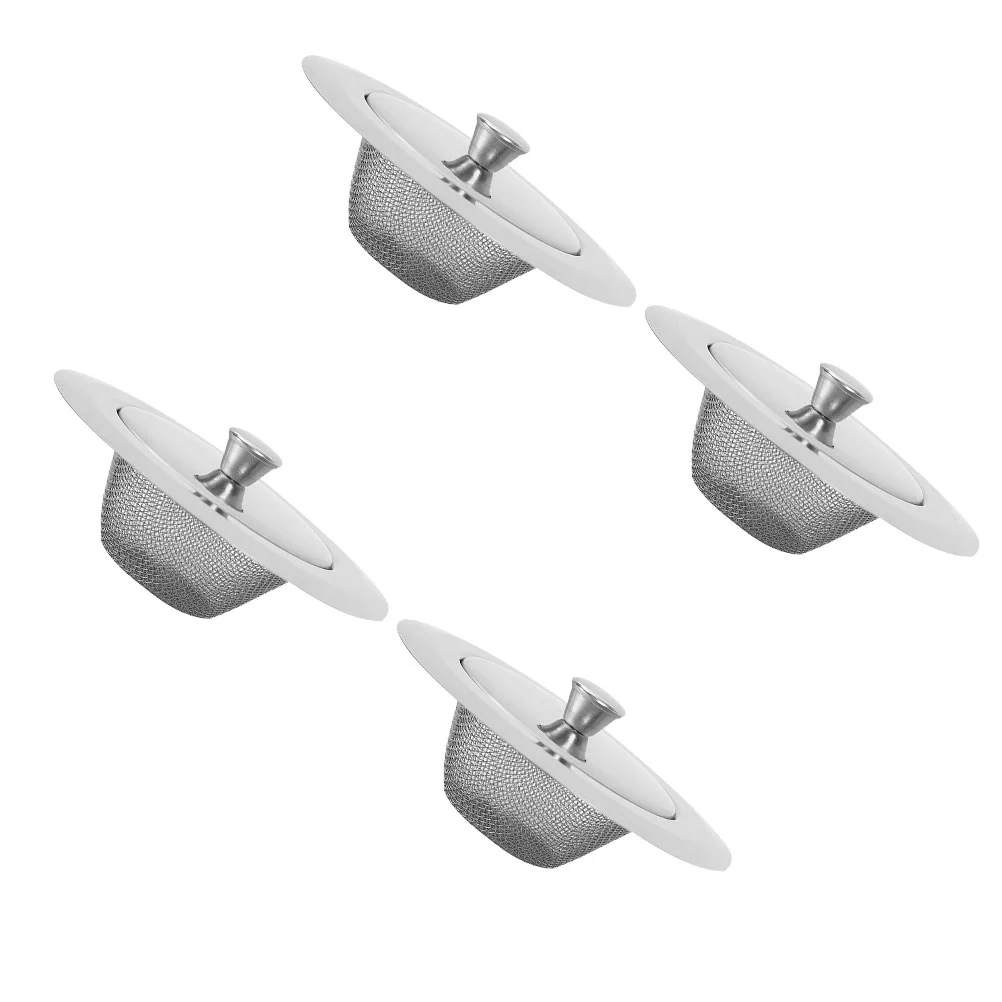 4pcs Kitchen Sink Strainers with Lids Anti-Clogging Drain Filter Strainers