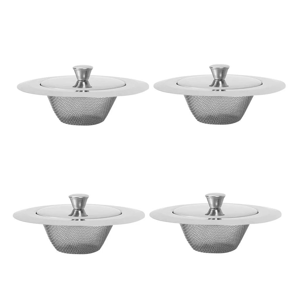 4pcs Kitchen Sink Strainers with Lids Anti-Clogging Drain Filter Strainers