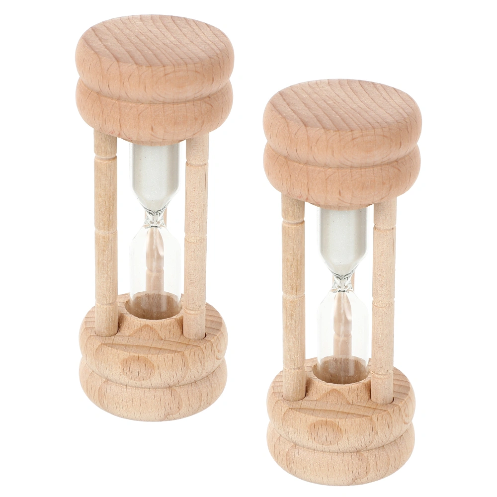 2pcs Wooden Gift Hourglass Bamboo Art Timer Adornment Exquisite Bedroom Ornament