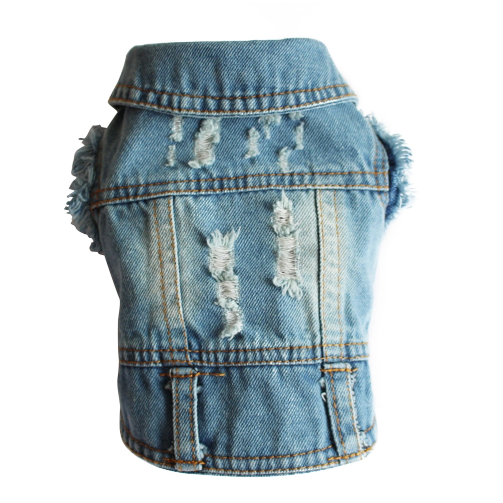 Dog Clothes Cool Cowboy Pet Dog New Denim Vest Goods for Small Dogs Puppies Size XL