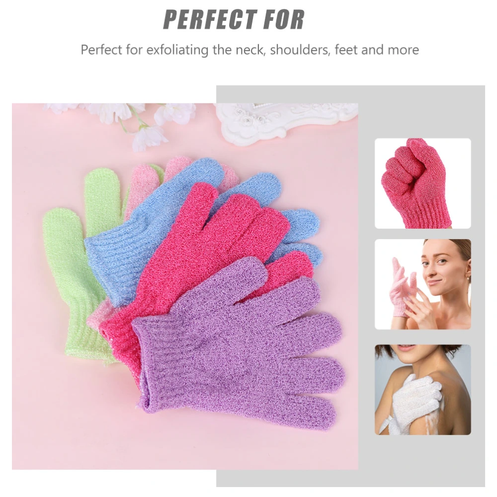 10Pcs Creative Shower Gloves Five-Finger Bathing Gloves for Bathroom Mixed Color