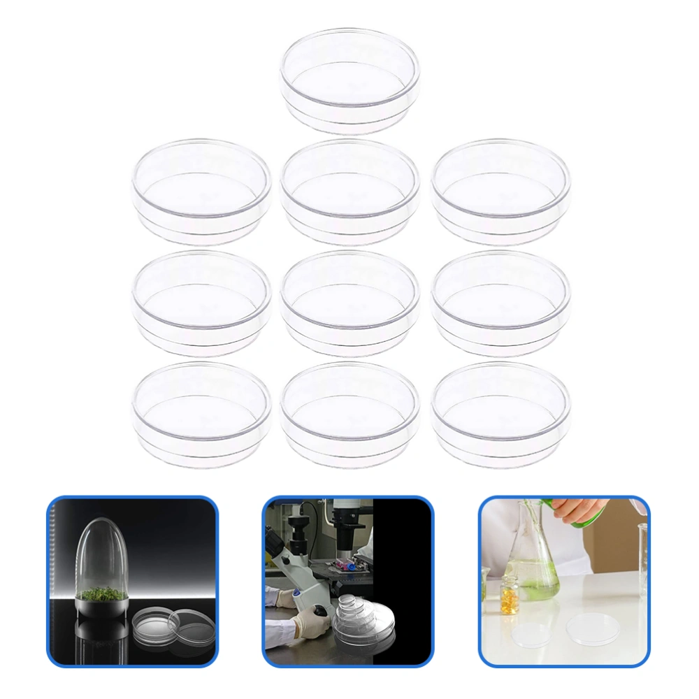 10Pcs Laboratory Plant Cell Tissue Petri Dish with Cover Laboratory Equipment