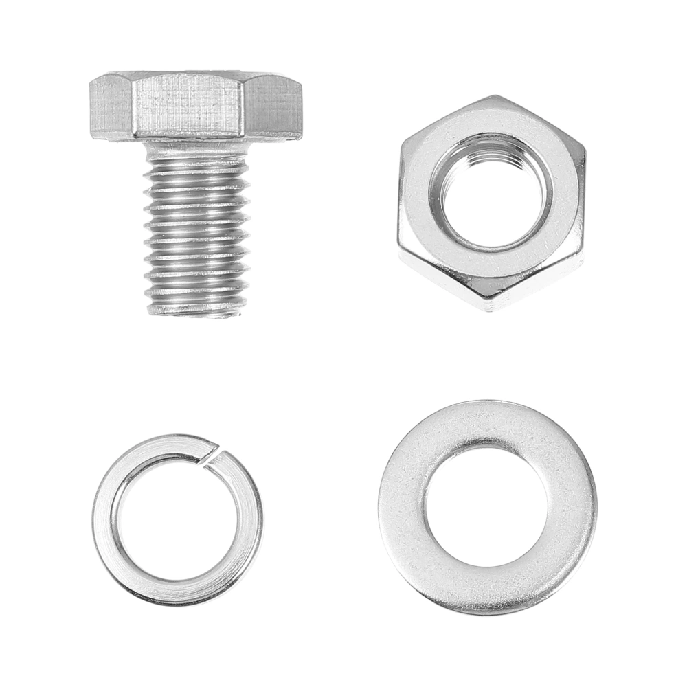 4Pc Stainless Steel Home Screw Nut Kit Machine Standard Props (Silver)