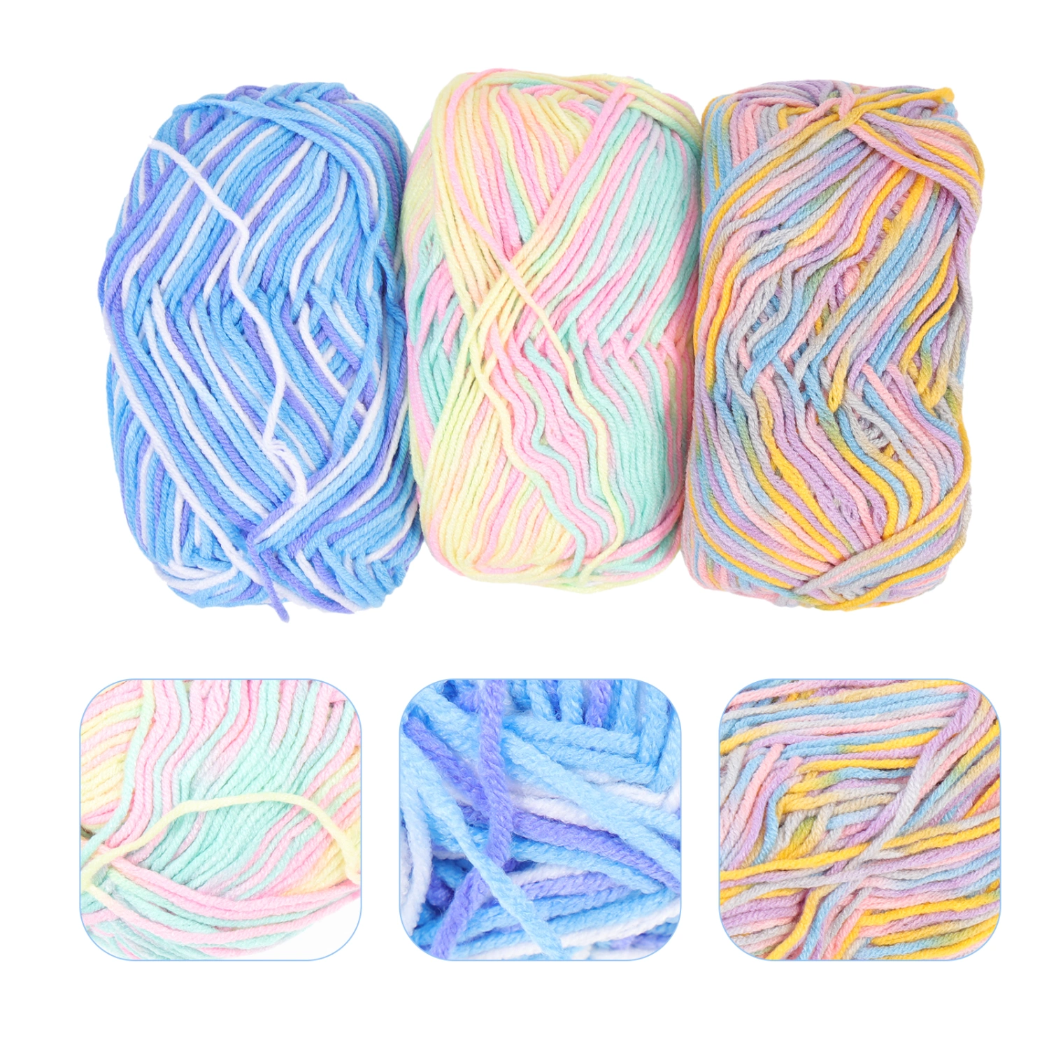 3Pcs Household Crochet Yarns Sweater Cotton Yarns Multi-function Crocheting Yarns
