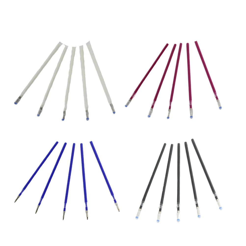 100 Pcs Heat Erasable Fabric Marking Pens Thin Rod Neutral Heat Elimination Refills High Temperature Heated Fade Refill Pens