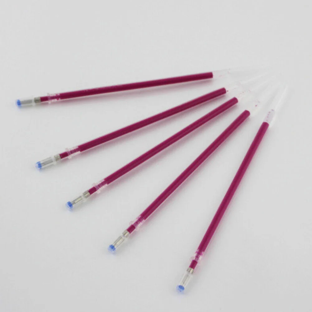 100 Pcs Heat Erasable Fabric Marking Pens Thin Rod Neutral Heat Elimination Refills High Temperature Heated Fade Refill Pens
