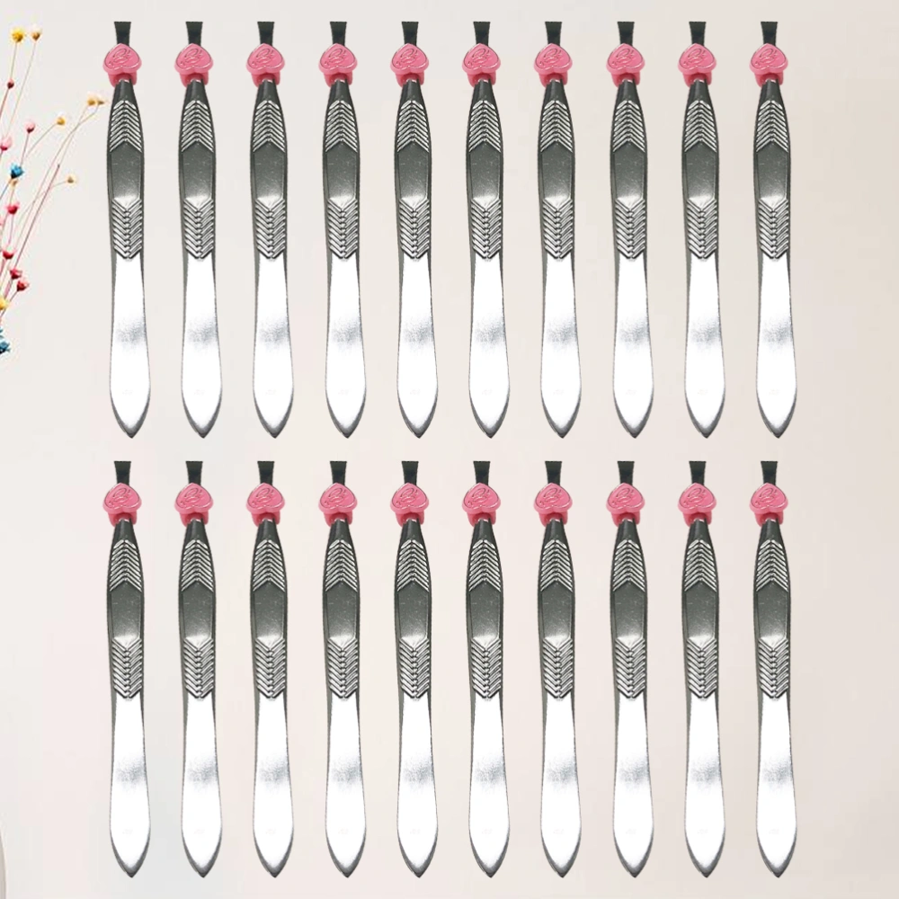 24pcs Stainless Steel Arrow Pattern Eyebrow Clip Heart Shape Buckle Eyebrow Tweezers Multi-functional Eyebrow Tweezers 