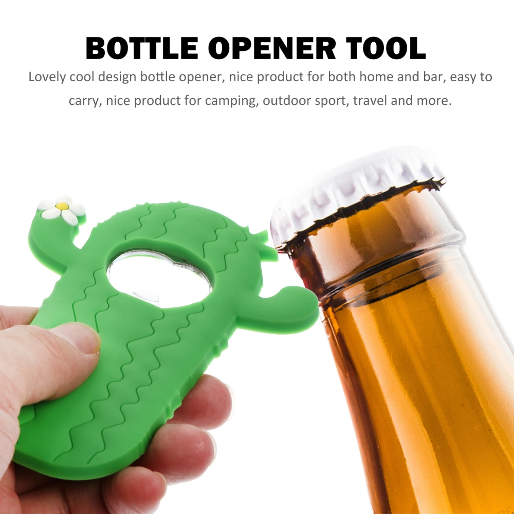 2pcs Cartoon Cactus Model Bottles Opener Practical Bottle Opening Tool