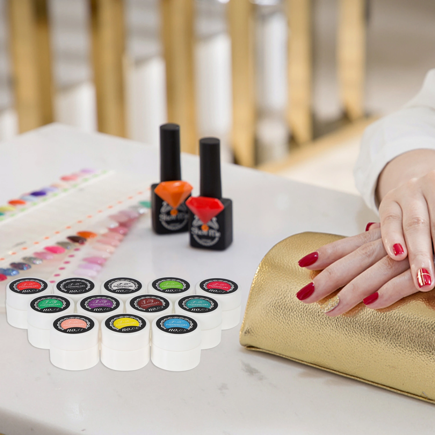 12 Pcs Nail Gel DIY Nail Polish Set Nail Art Manicure Kit Nail Pigment UV Gel