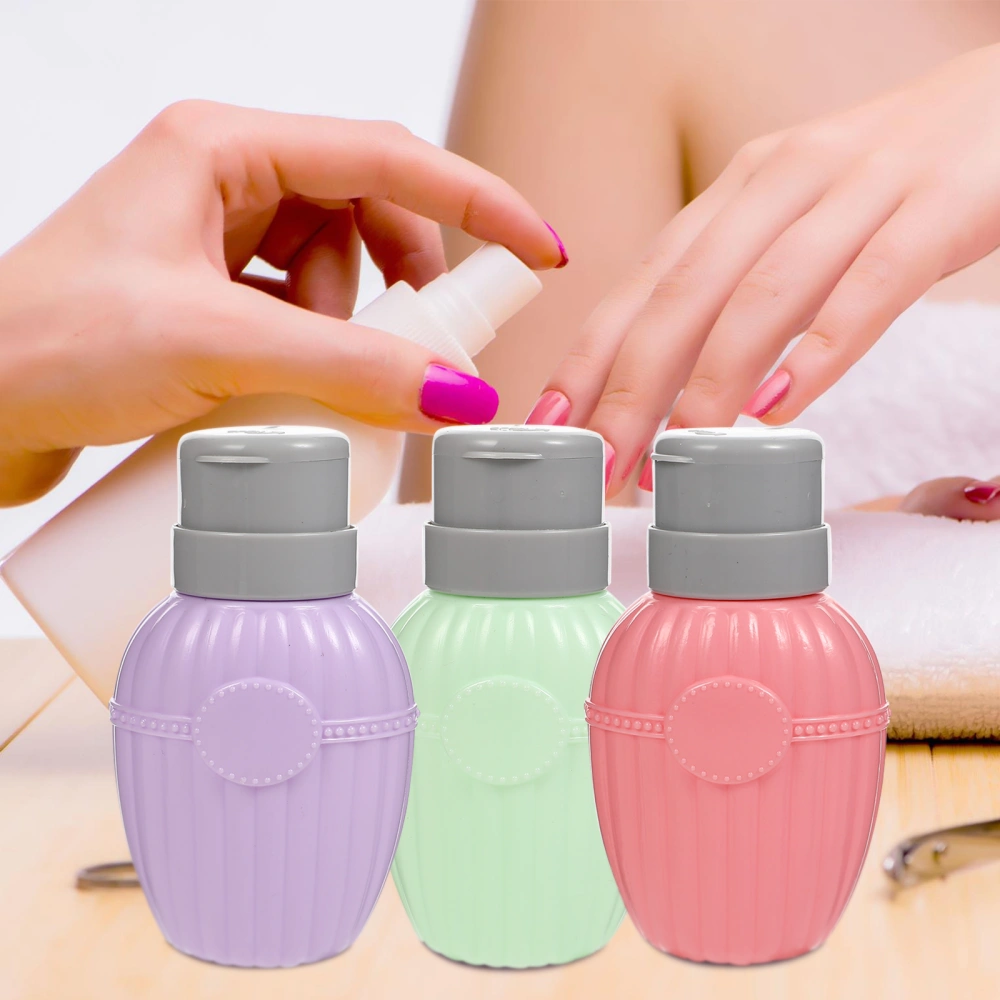 3Pcs Nail Polish Remover Bottles Nail Color Cleaning Liquid Dispenser Empty Bottles