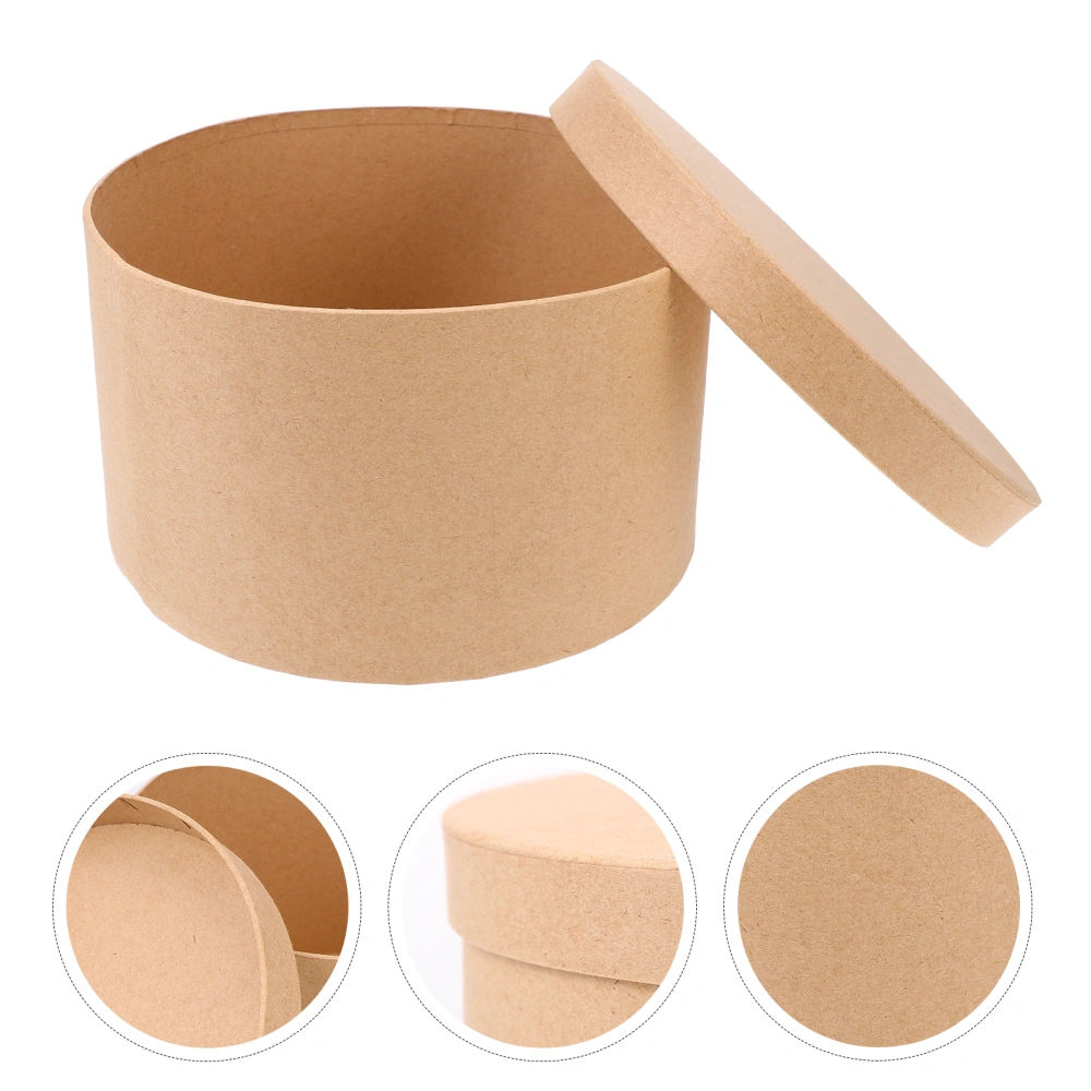 1 Set Round Kraft Paper Box Cookie Paper Container Cake Container Cupcake Box