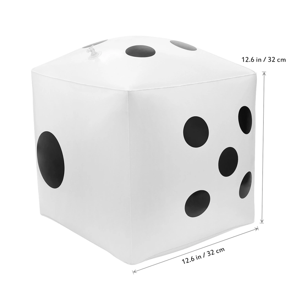 NUOLUX 1PC Big Inflatable Dice for Pool Toy Party Favours (White)