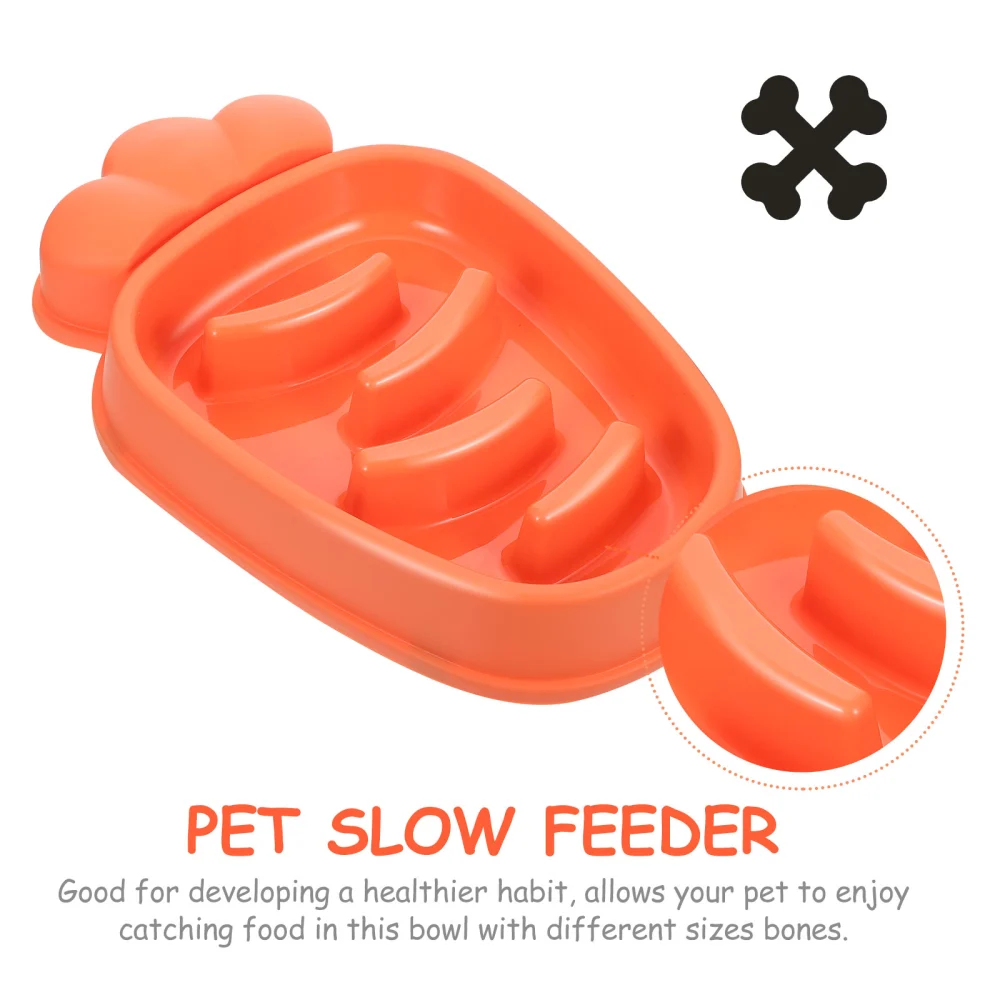 Carrot Shape Pet Dog Cat Slow Feeder Feeding Bowl Against Indigestion Obesity