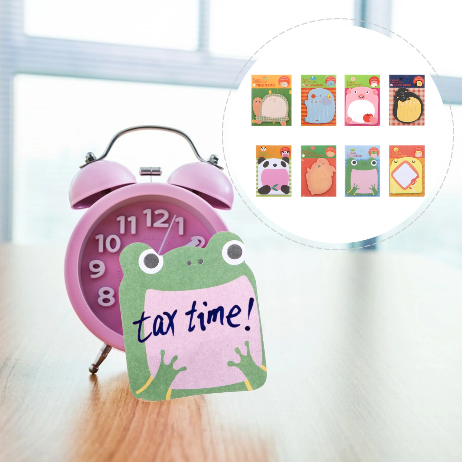 24pcs Colorful Animal Pattern Sticky Notes Self Sticky Notes (Assorted Color)