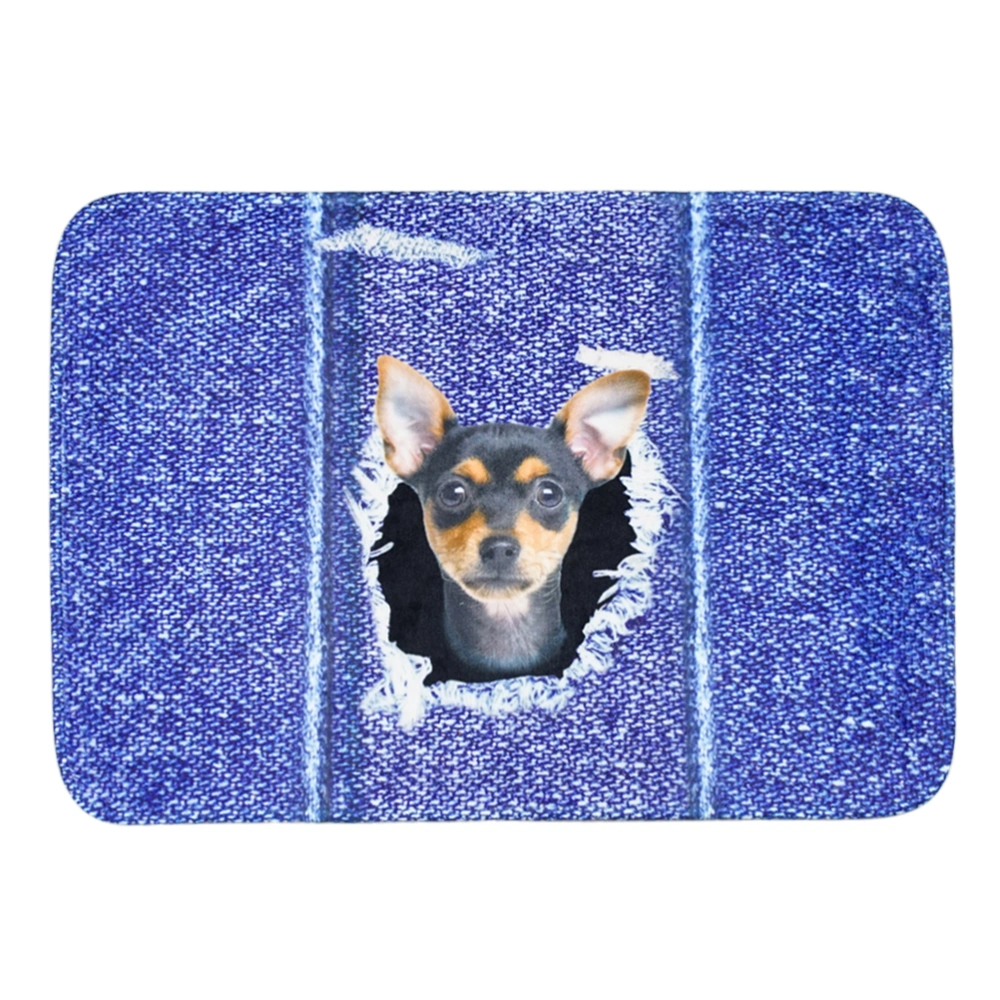 Dog Pattern Bathmat Non-slip Bath Floor Mat Rugs Water-absorbing Carpet for Bathroom Kitchen