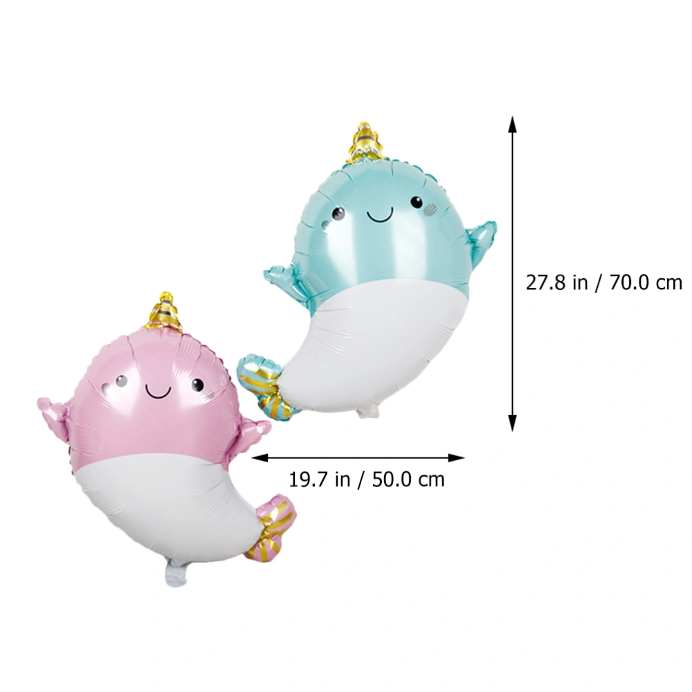 10pcs Narwhal Foil Balloons Children Ocean Birthday Party Decoration Balloon