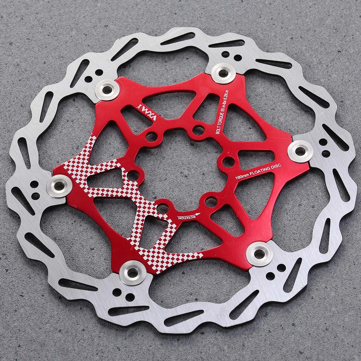 180mm Bike Disc Brake Disc Rotor Simple Bike Disc Brake Kit for Mountain Outdoor Bike (Red)