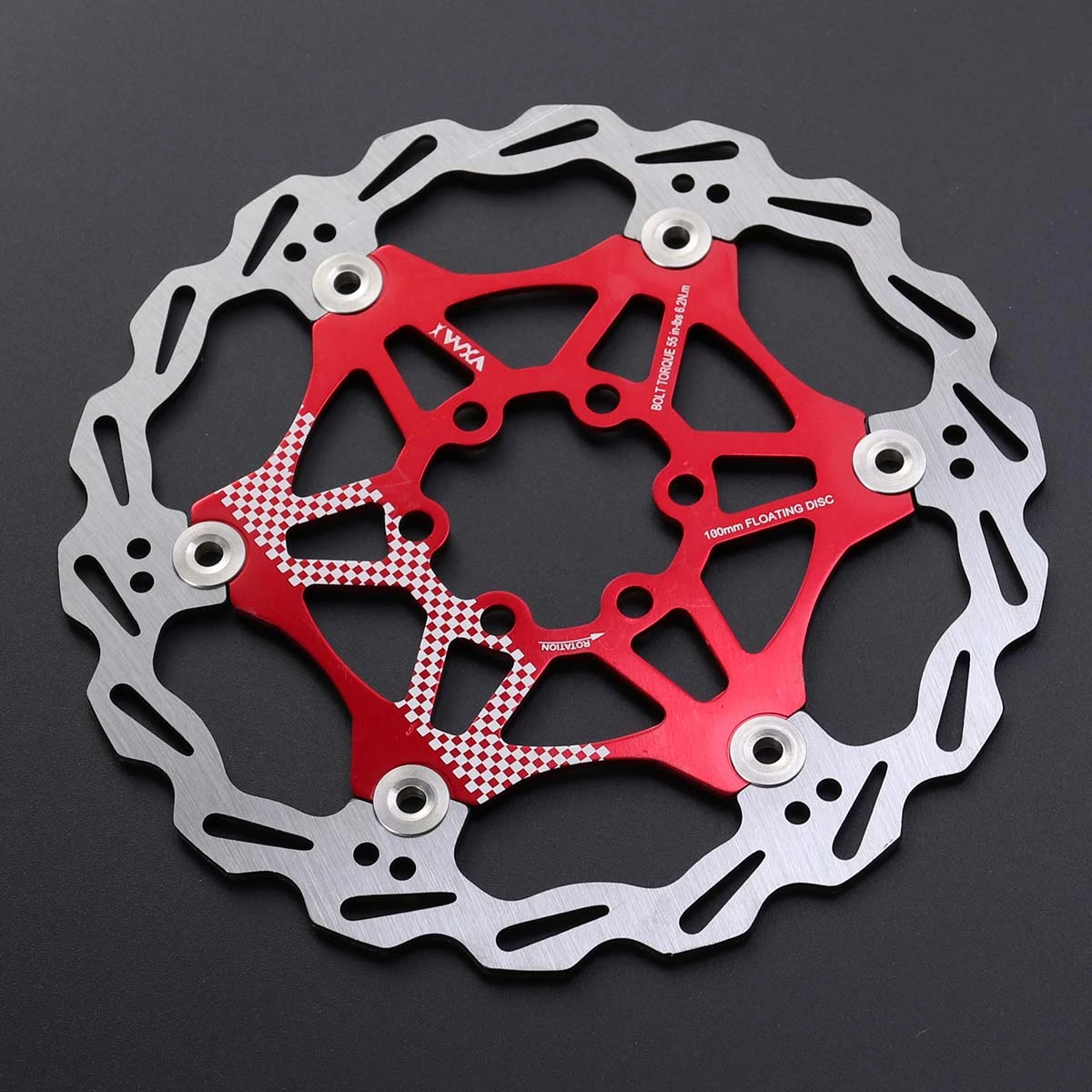 180mm Bike Disc Brake Disc Rotor Simple Bike Disc Brake Kit for Mountain Outdoor Bike (Red)