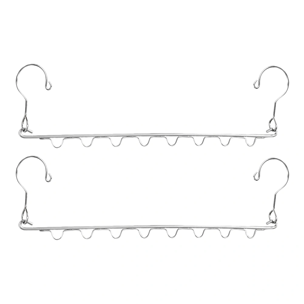 2pcs Stainless Steel Storage Hanger Clothes Drying Rack Multi-port Support Clothes Organizer Holders