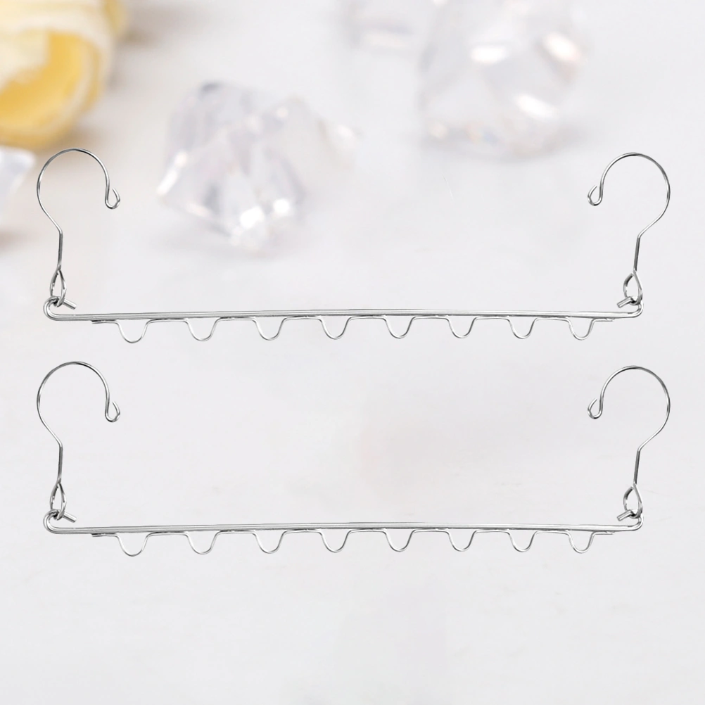 2pcs Stainless Steel Storage Hanger Clothes Drying Rack Multi-port Support Clothes Organizer Holders