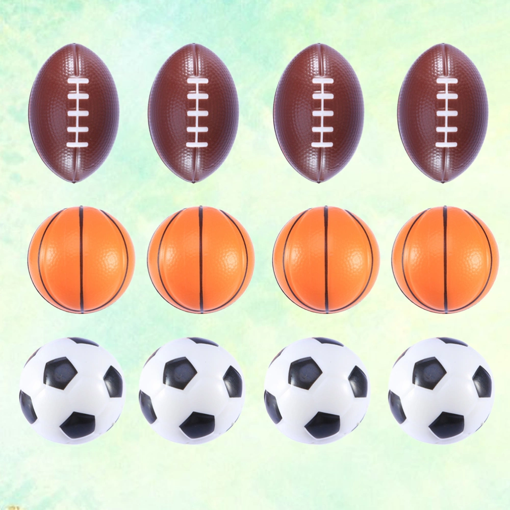 12pcs PU Ball Toys Small Soccer Football Basketball Decompression Toys for Kids Children