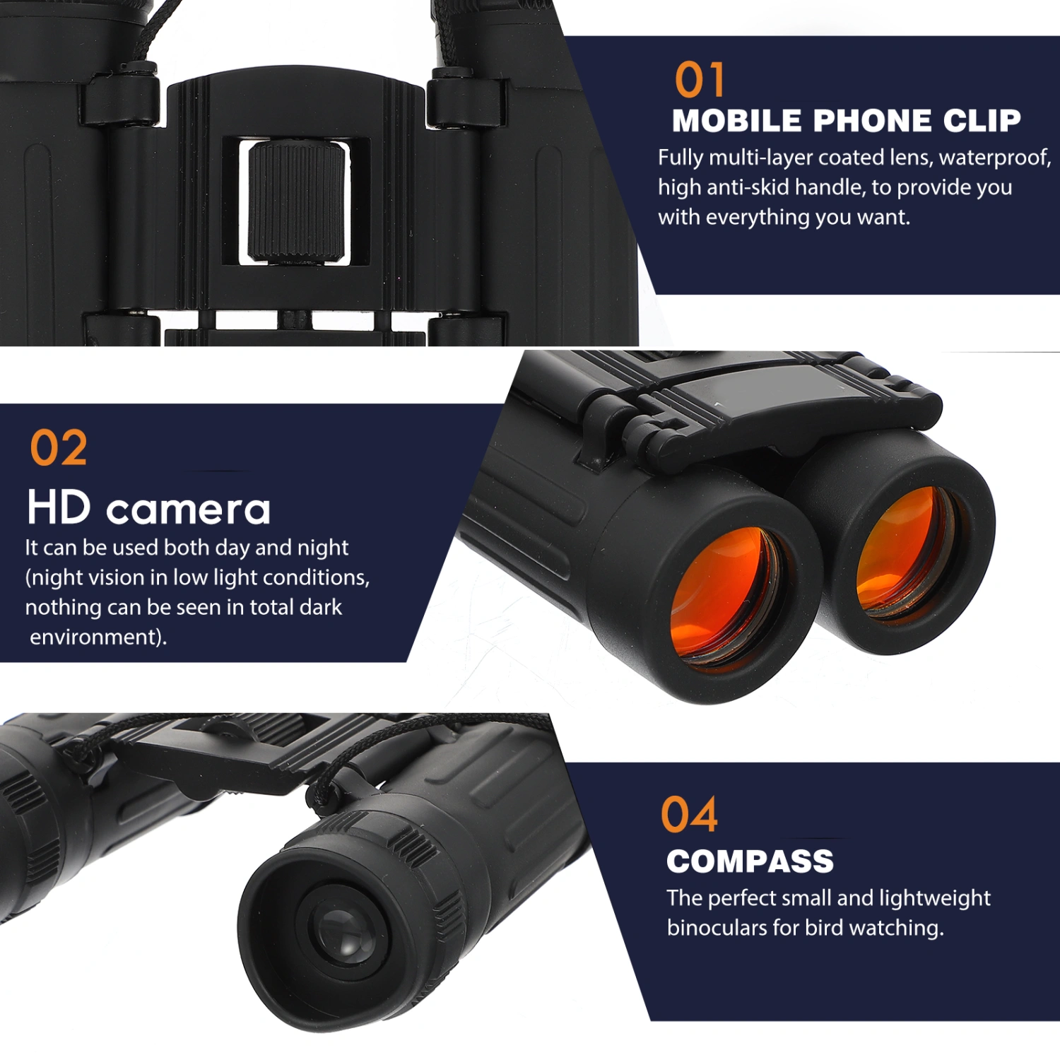 Low Light Night Vision Binocular Compact Multipurpose 8x21 Handheld Binocular