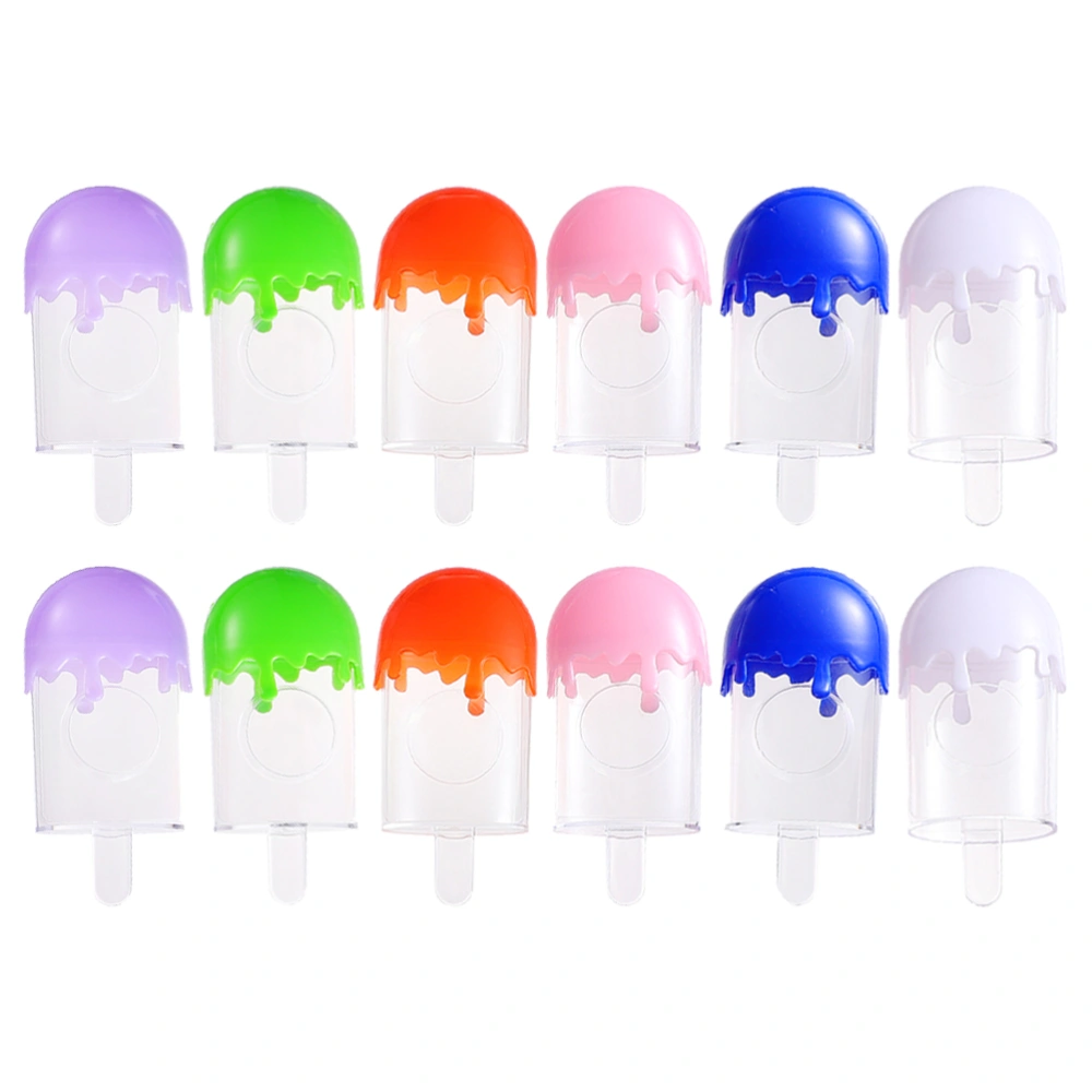 12pcs Ice Cream Shape Lash Case False Eyelashes Container Box Random Color