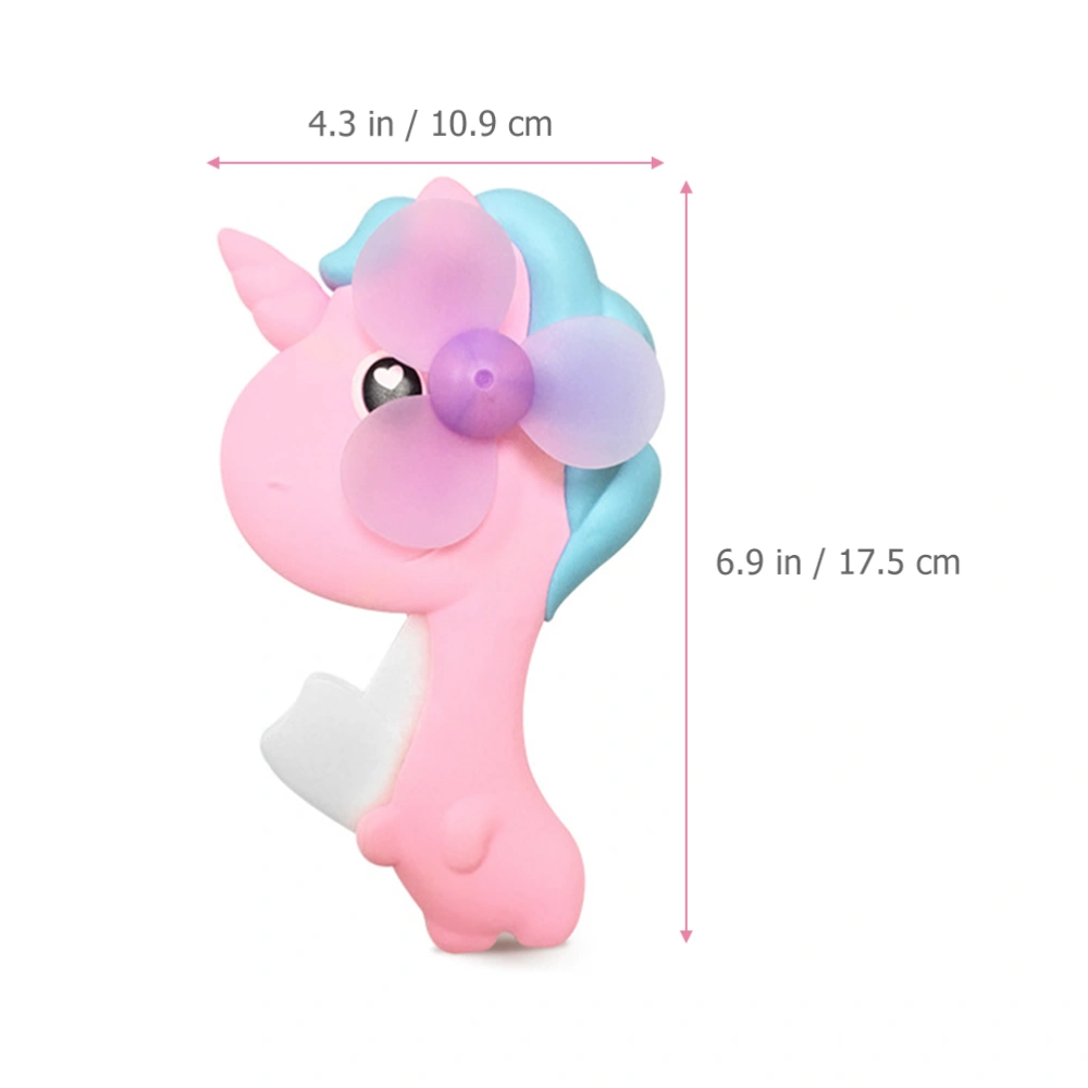 3Pcs Cartoon Unicorn Kids Fan Toys Manual Press Small Fan Toy Summer Party Favors