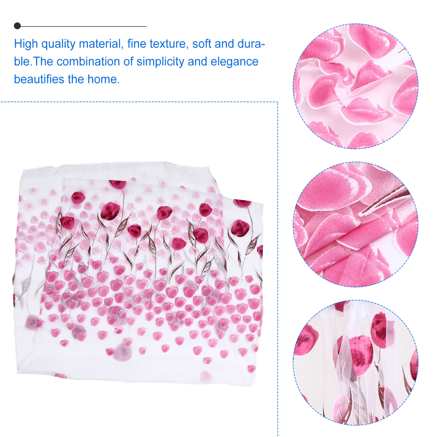 2pcs Modern Sheer Curtains Tulip Window Tulle Curtains Window Screen Curtain