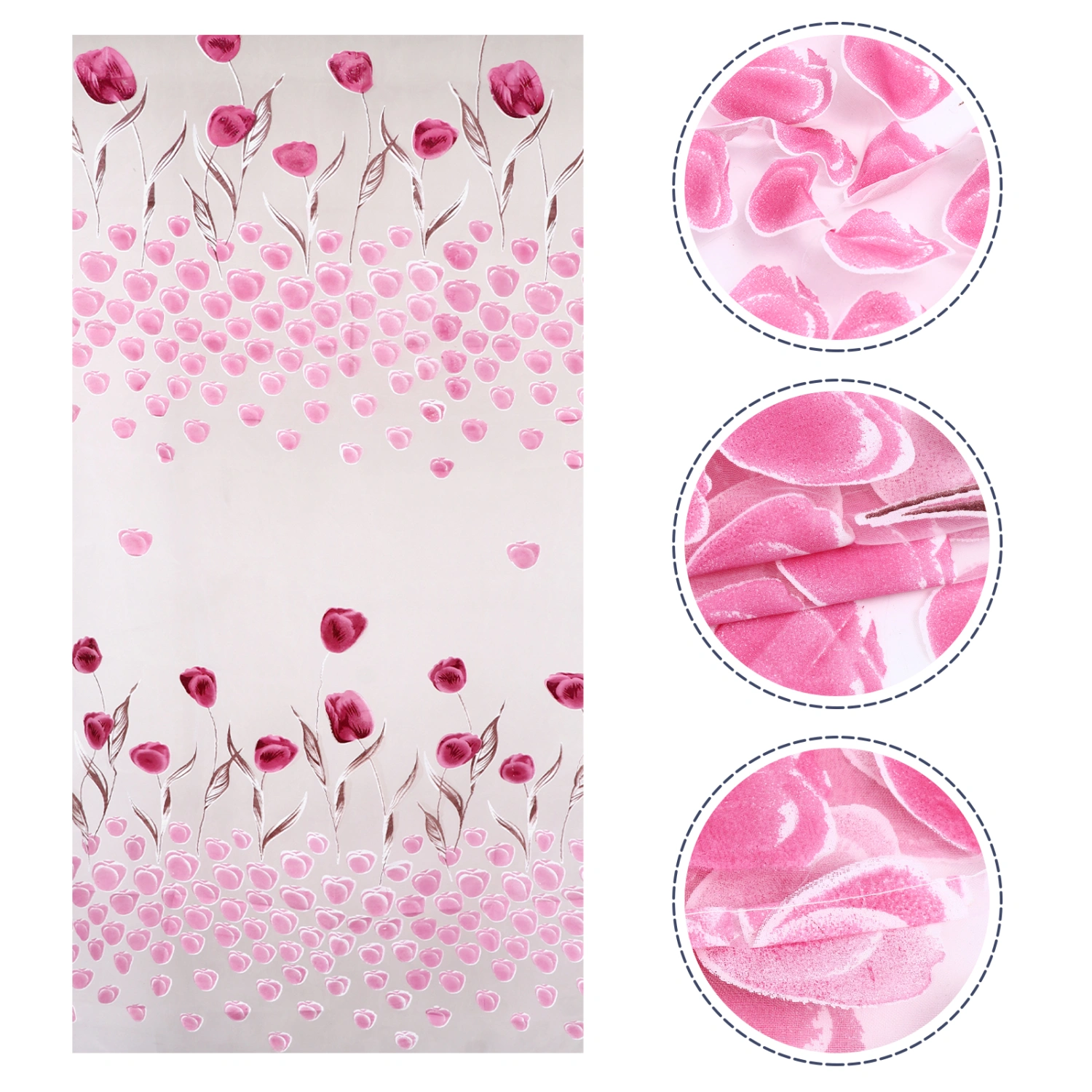 2pcs Modern Sheer Curtains Tulip Window Tulle Curtains Window Screen Curtain