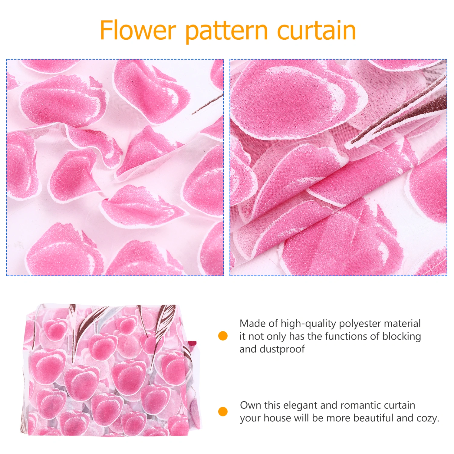 2pcs Modern Sheer Curtains Tulip Window Tulle Curtains Window Screen Curtain