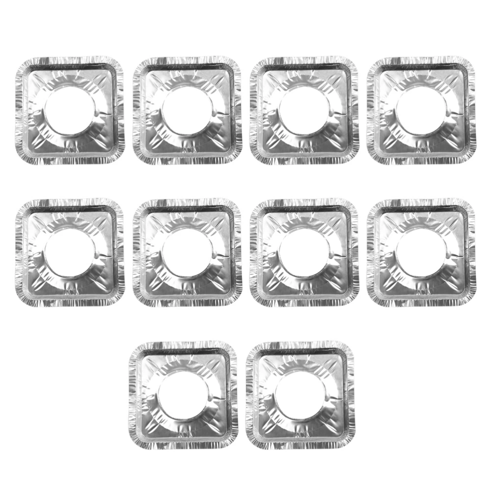 40PCS Heat Resistance Aluminum Foil Stove Burner Covers Gas Oven Covers for Gas Stove Liners Oil Proof Cleaning Pad (Square)