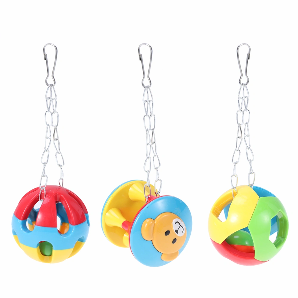 3pcs Pet Bird Bites Toy Parrot Chew Ball Toys Swing Cage Cockatiel Parakeet Toy