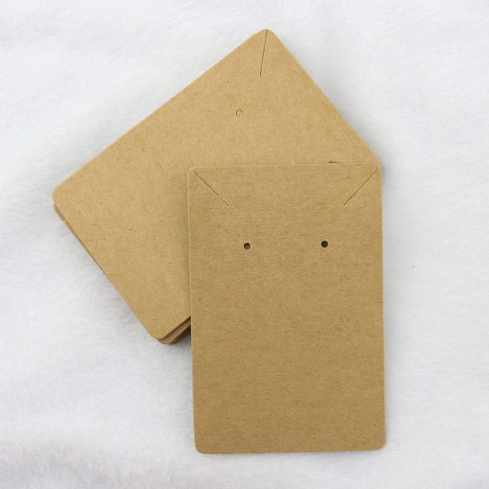 100PCS 6x9CM Retro Kraft Paper Earring Display Cards Vintage Necklace Display Cards Decor Cards for Ear Studs Earrings Necklace