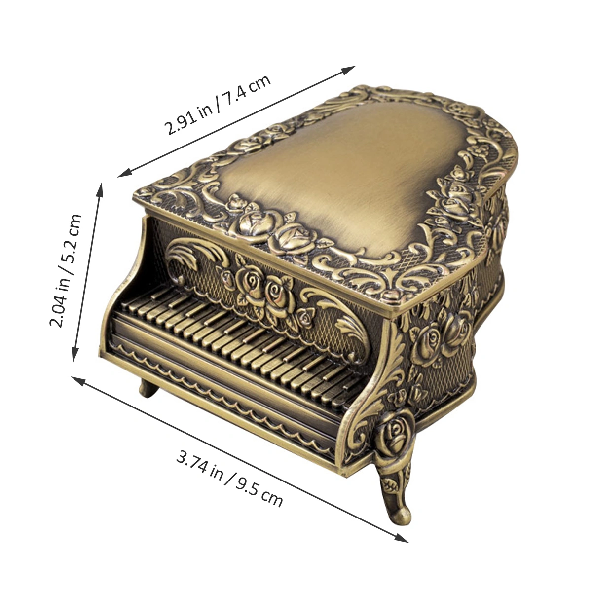 Piano Rose Trinket Box Vintage Jewelry Box Jewelry Case  Jewelry Container