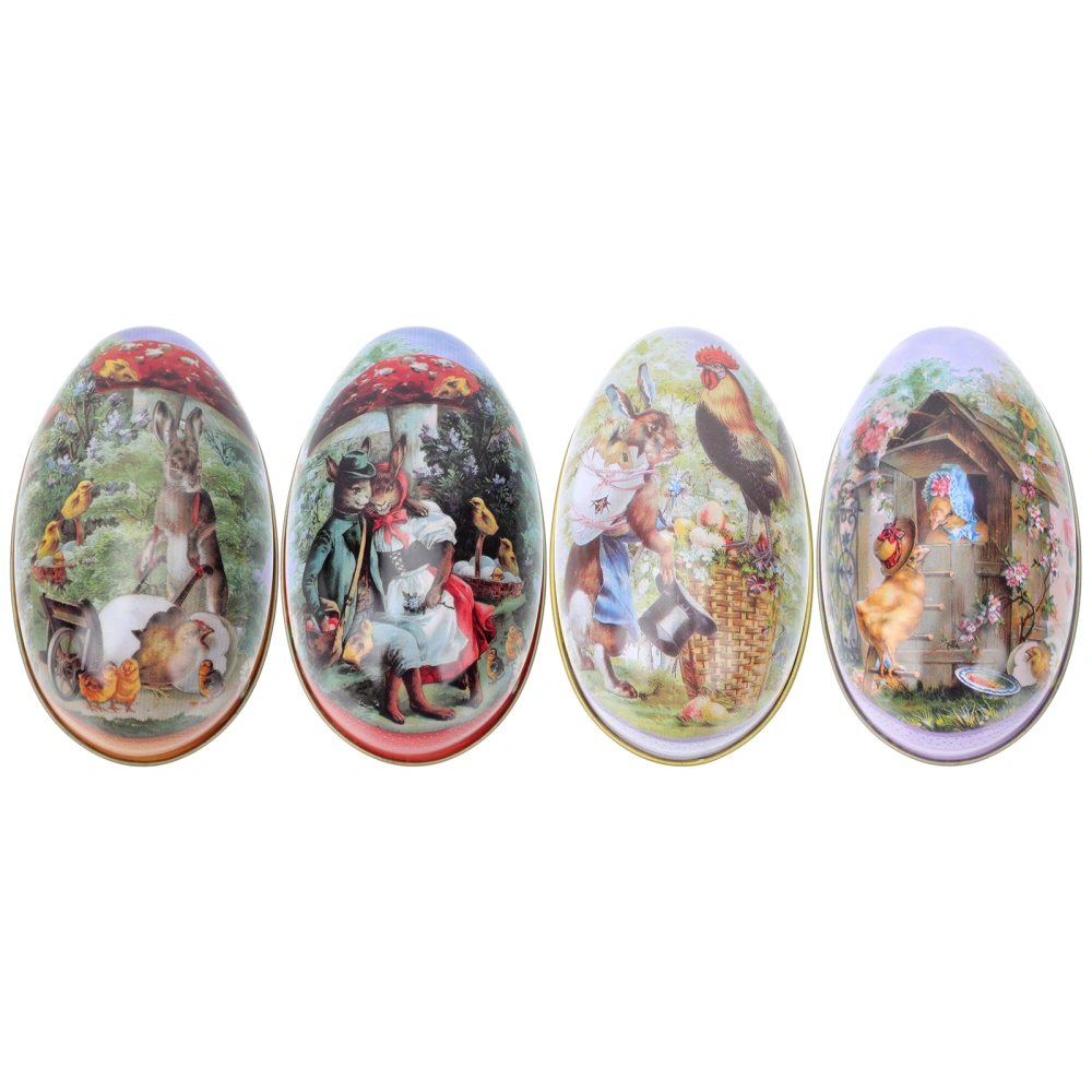 4pcs Easter Egg-shaped Candy Box Decorative Sweets Box Gift Package Box