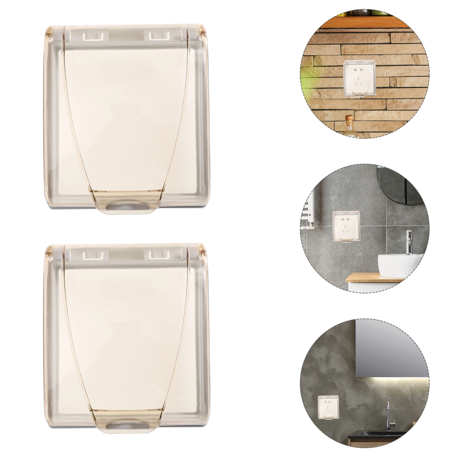 3pcs Sticky 86 Type Weatherproof in Use Outlet Cover Adhesive Plug Receptacle Protector