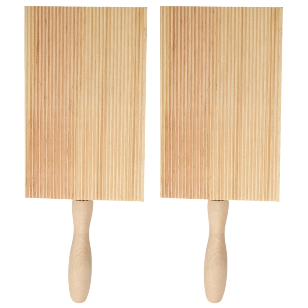 2pcs Household Garganelli Boards Wooden Pasta Gnocchi Boards Kitchen Gadgets  (Khaki)