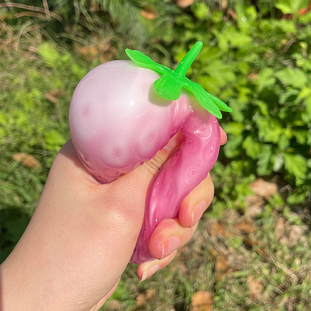 2pcs Strawberry Stress Balls Fruit Shaped Stress Toys Stretchy Strawberry Toys
