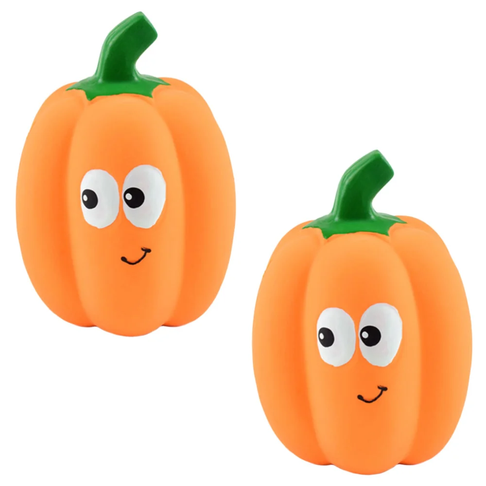 2pcs Pumpkin Shaped Latex Toy Sound Squeaker Pet Toy Pet Training Toy Dof Toy