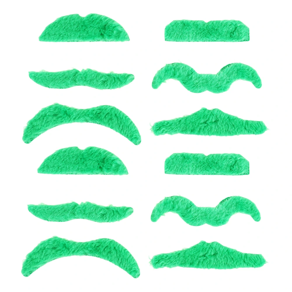 36pcs Festival Fake Mustache Funny Beard Props Simulation St. Patrick Day Costume Accessory Party Supplies for Decor (Light Green)