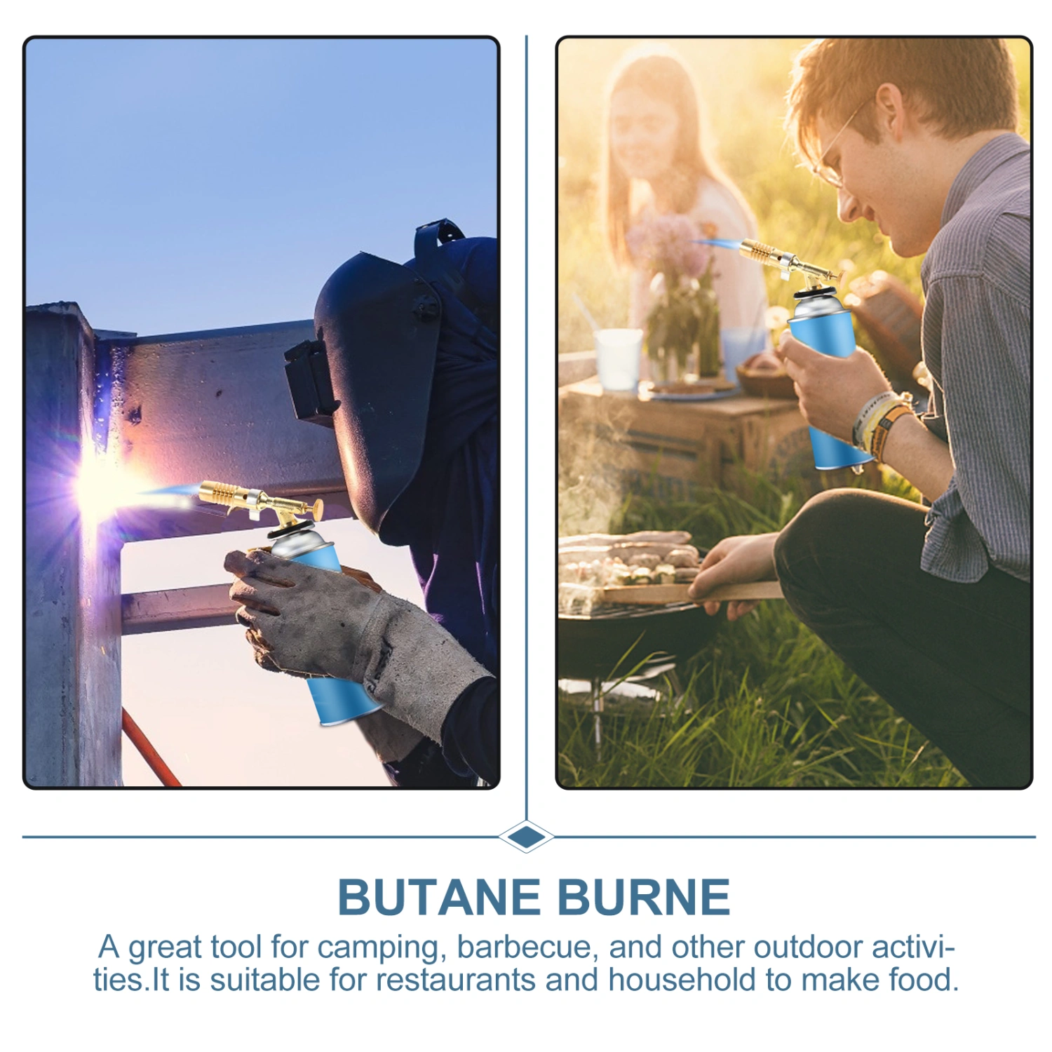 1pc Butane Burner Welding Gas Torch Outdoor Camping Picnic BBQ Brazing Gas Torch
