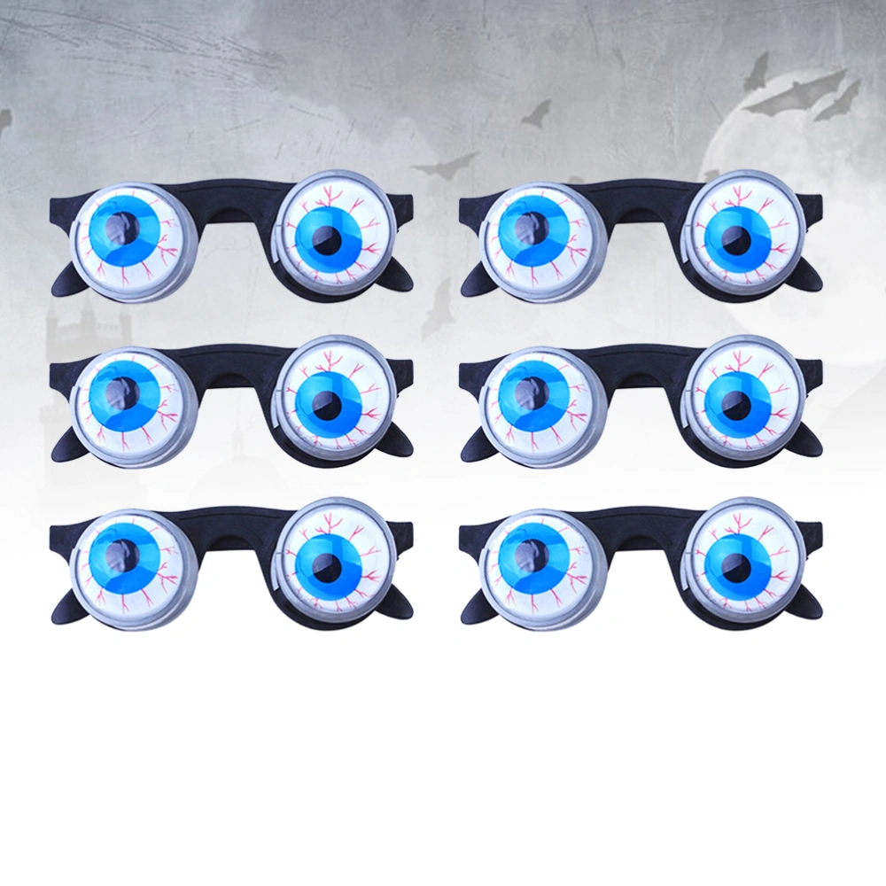 6pcs Funny Disguise Glasses Goo Goo Eye Glasses Spring Eyeball Glasses for Halloween Costume Party