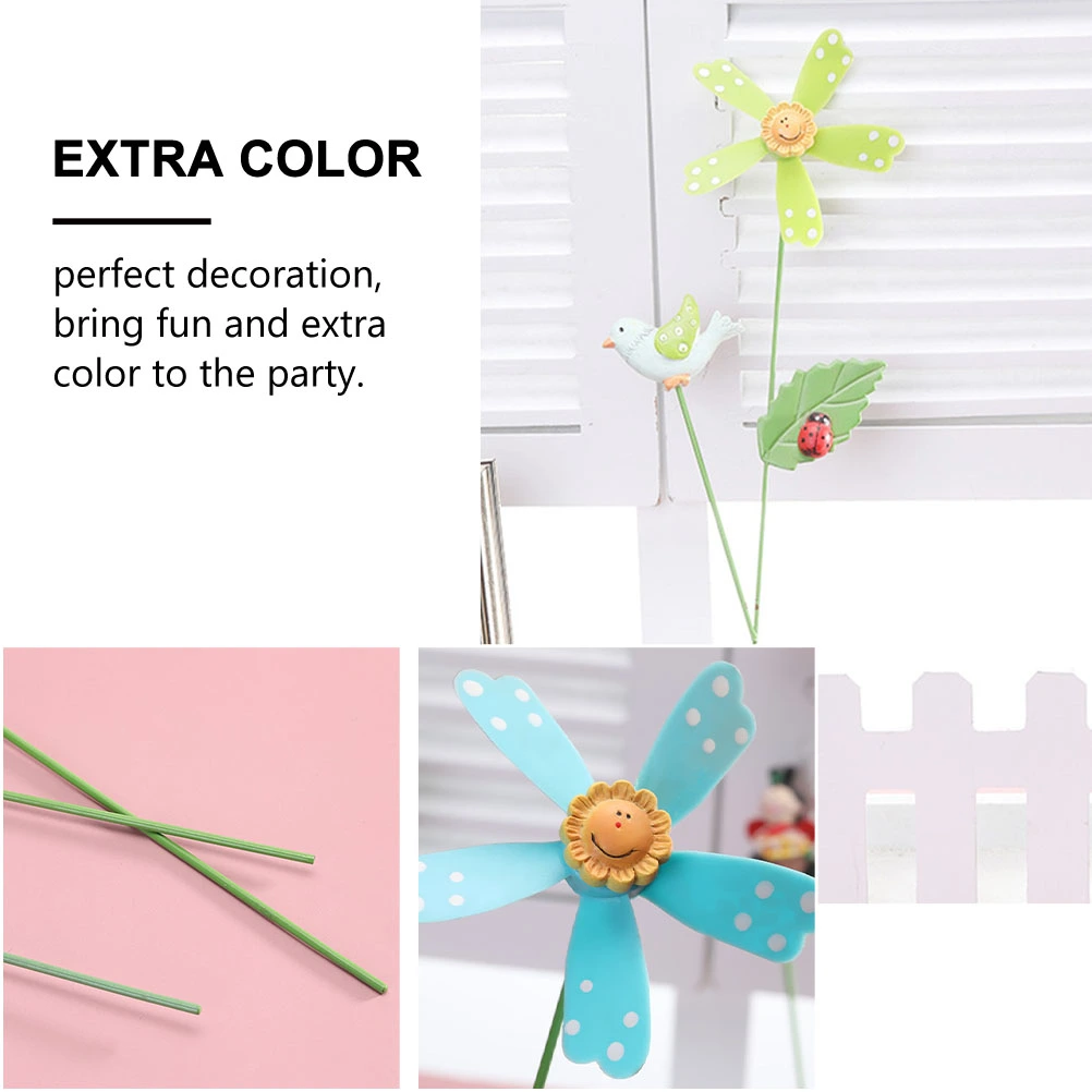 4Pcs Metal Windmill Decor Garden Pinwheel Adornment Outdoor Windmill Scene Decor