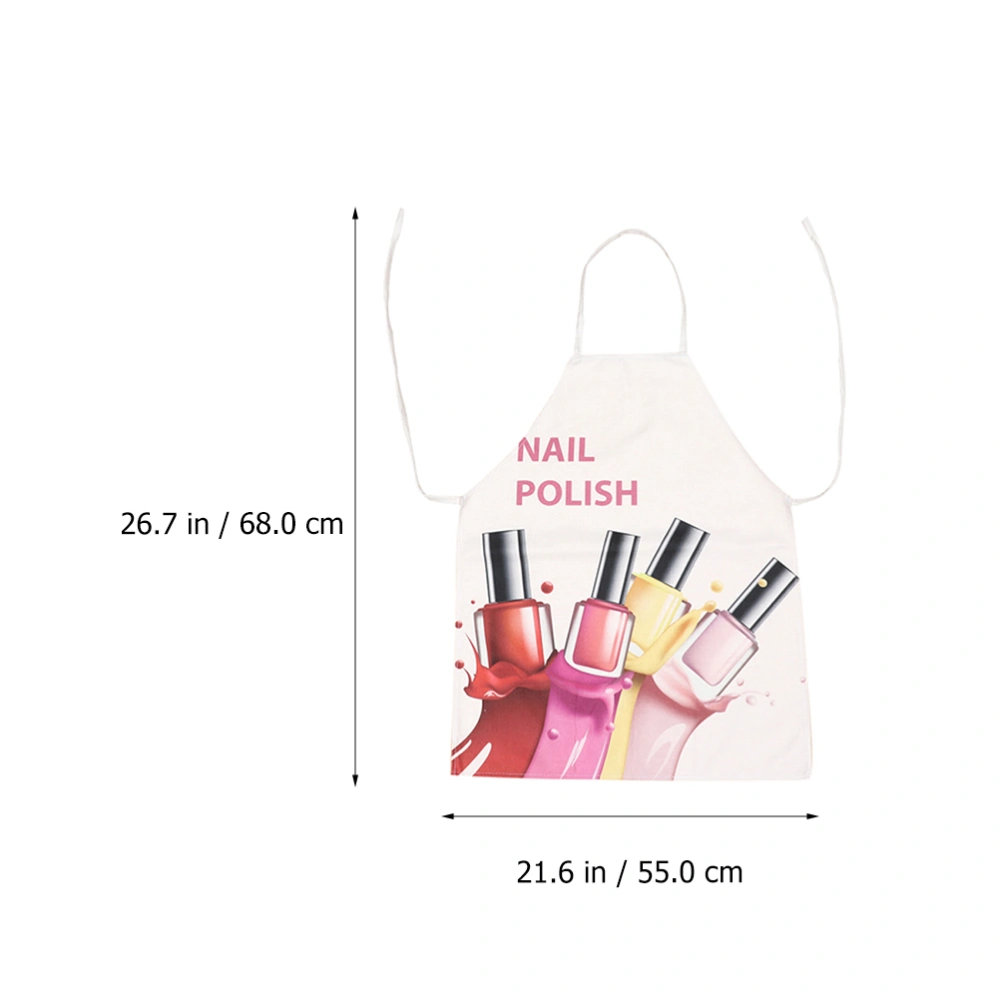 2pcs Creative Nail Polish Printing Apron Kitchen Cooking Adorable Apron