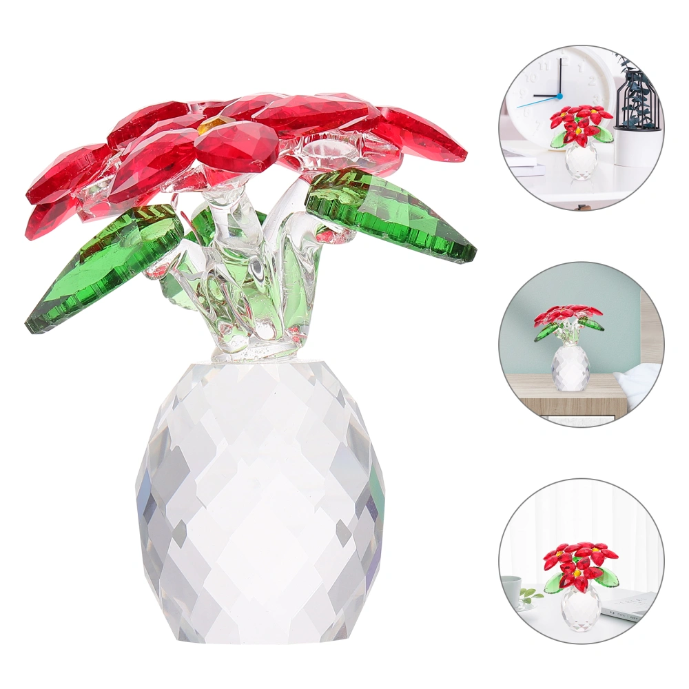 1pc Crystal Craft Vase Decor Creative Craft Desktop Vase Decor Scene Ornament