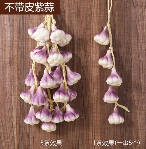 5Pcs Fake Garlic Strings Decor Photography Props Simulation Garlic Vegetable Strings