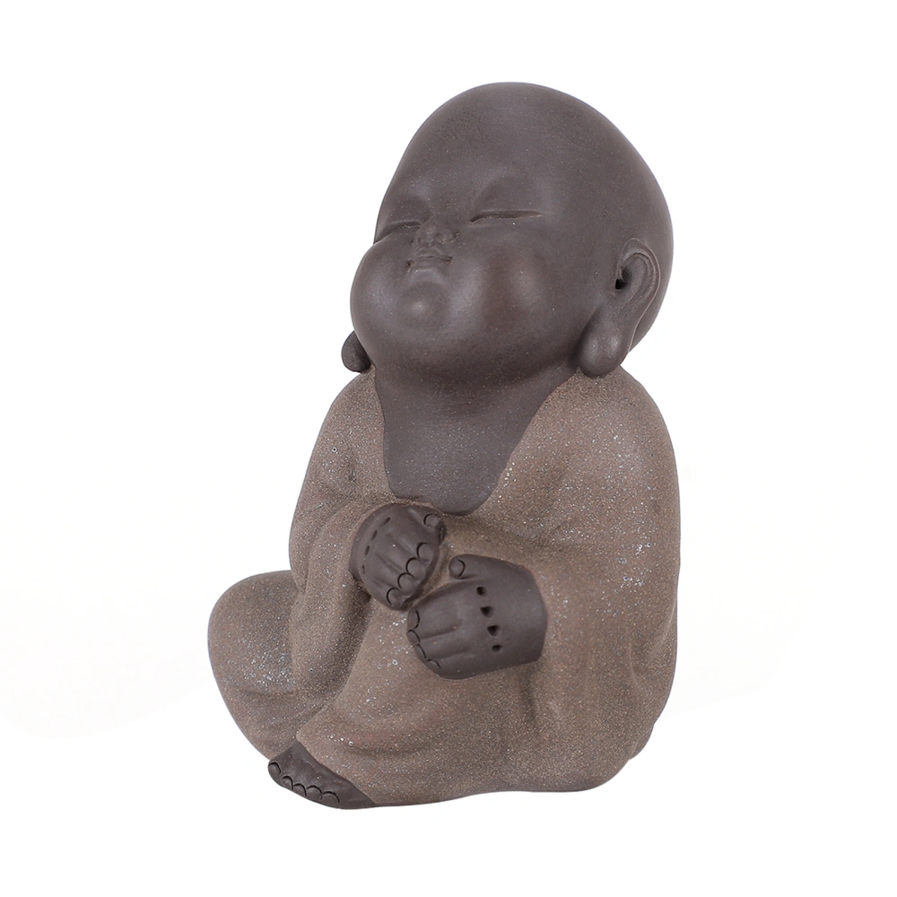 1pc Lovely Buddha Adornment Little Monk Colored Ornament Tea Table Decoration