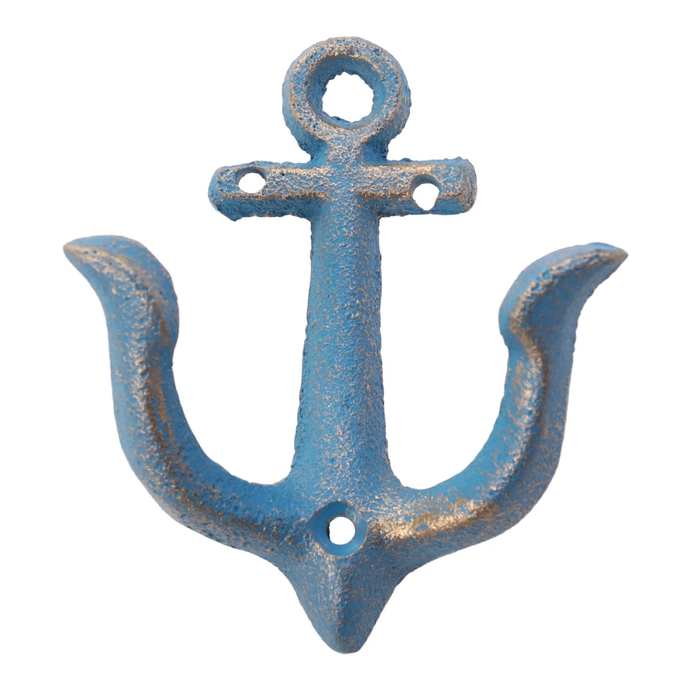 1pc Vintage Anchor Shape Decor Iron Anchor Shape Wall Pendant Nautical Decor Pendant Ornaments (Sky-blue)