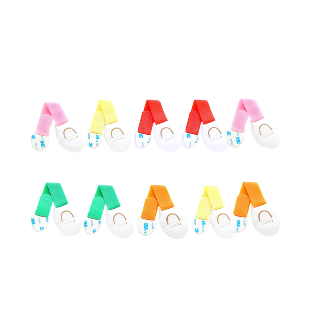 10PCS Self-Adhesive Child Safety Locks Multipurpose Cabinet Locks for Refrigerators Doors Drawers Kids (Random Color)